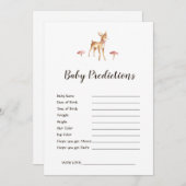 Watercolor Girl Deer White Baby Shower Vorhersagen (Vorne/Hinten)