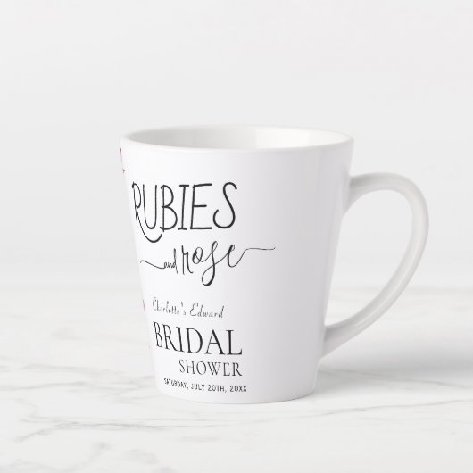 Watercolor Girl Script Ruby Rose Brautparty Milchtasse (Rechts)