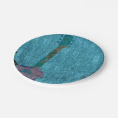 Watercolor Gitarre Blue Musical Geburtstagsparty Pappteller (Schrägansicht)