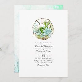 Watercolor Glas Terrarium Succulents Wedding Invi Einladung