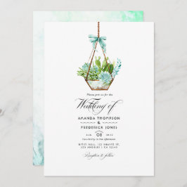 Watercolor Glas Terrarium Succulents Wedding Invi Einladung