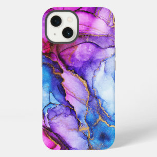 Watercolor-Glitter-Lila-Blau-iPhone/iPad-Hülle iPhone 13 Hülle