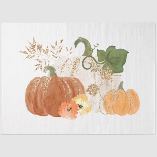 Watercolor Glitter Pumpkins Series Design 2 Seidenpapier (Vorderseite)