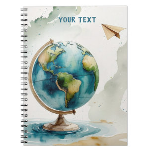 Watercolor Globe Kunst - Wo auch immer Sie hingehe Notizblock