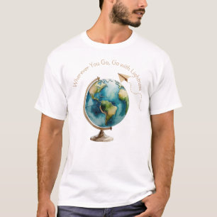Watercolor Globe Kunst - Wo auch immer Sie hingehe T-Shirt