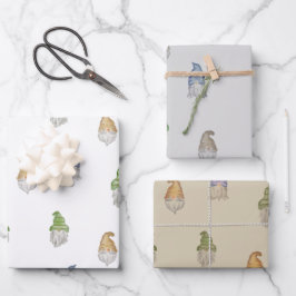 Watercolor Gnome Geschenkwrake | 3 Blätter | 3 Far