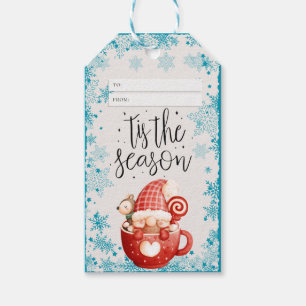 Watercolor Gnome Winter Scene Holiday Gift Tags Geschenkanhänger