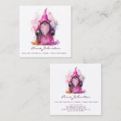 Watercolor Gnome Wizard Quadratische Visitenkarte (Vorne/Hinten)