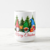 Watercolor Gnomes Red Frohe Weihnachten Kaffeetasse (Mittel)