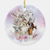 Watercolor GOAT Rassen Collage | GetYerGoat™ Keramik Ornament (Hinten)
