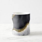 Watercolor Gold Black Personalize Coffee Tasse (Mittel)