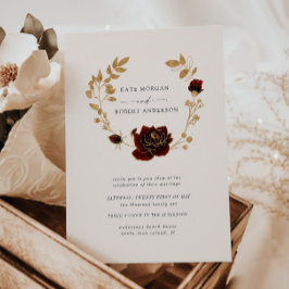 Watercolor Gold Blumenstrauß Einladung zur Hochzei