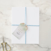 Watercolor Gold Confetti Babydusche Geschenkanhänger (Mit Garn)