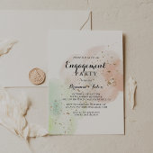Watercolor Gold Confetti Engagement Party Einladung