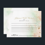 Watercolor Gold Confetti Hochzeitsratgeber Karte<br><div class="desc">Diese goldene Konfetti-Hochzeitsratenkarte in Aquarell ist perfekt für eine rustikale Hochzeit. Das Design ist in Aquarellfarbe, Rosa, Grün und Weiß gehalten, mit goldenem Glitzer Konfetti Splash. Diese Karten sind ideal für Hochzeiten, Brautparty, Babydusche, Graduiertenfest u.v.m. Personalisieren Sie die Karten mit den Namen der Braut und Bräutigam, den Eltern, die Sie...</div>