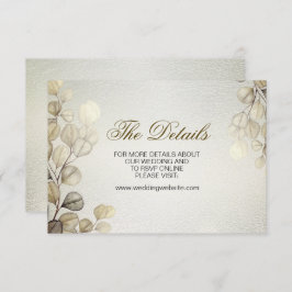 Watercolor Gold Eucalyptus Foliage Wedding Shiny Begleitkarte