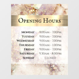 Watercolor Gold Foil Openings Stunden Fensterheber Fensteraufkleber