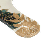 Watercolor Gold Green Rose Elegante Hochzeit Schneidebrett (Ecke)