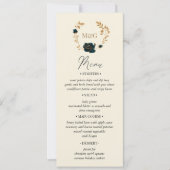 Watercolor Gold Green Rose Wedelmenu Card Einladung (Vorderseite)