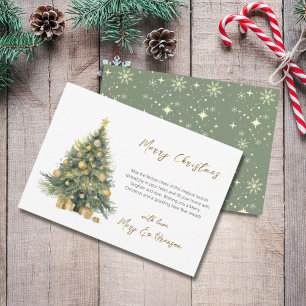 Watercolor Gold Green Script Weihnachten außerhalb