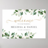 Watercolor Gold Greenerity Begrüßung Begrüßungszei Poster (Vorne)