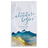 Watercolor Gold Mountain Hochzeit Liebe dank Gesch Kleine Geschenktüte (Rückseite)
