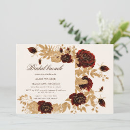 Watercolor Gold Rose Bridal Brunch Einladung