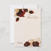 Watercolor Gold Rose Hochzeit Dankeschön-Karte Dankeskarte (Vorderseite)