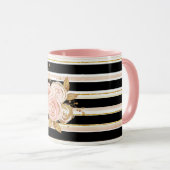 Watercolor Gold Rose Muster Tasse (VorderseiteRechts)