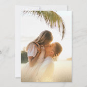 Watercolor Gold Sand Palm Tree Boho Foto Hochzeit Einladung (Rückseite)