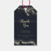 Watercolor Gold Splash Hochzeit Vielen Dank Geschenkanhänger (Vorderseite)