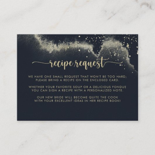 Watercolor Gold Splash Hochzeitsrezeption Begleitkarte (Vorderseite)