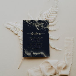 Watercolor Gold Splash Hochzeitsrichtungen Begleitkarte