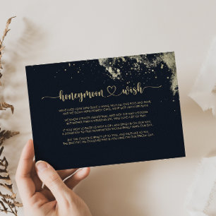 Watercolor Gold Splash Hochzeitswunsch   Begleitkarte