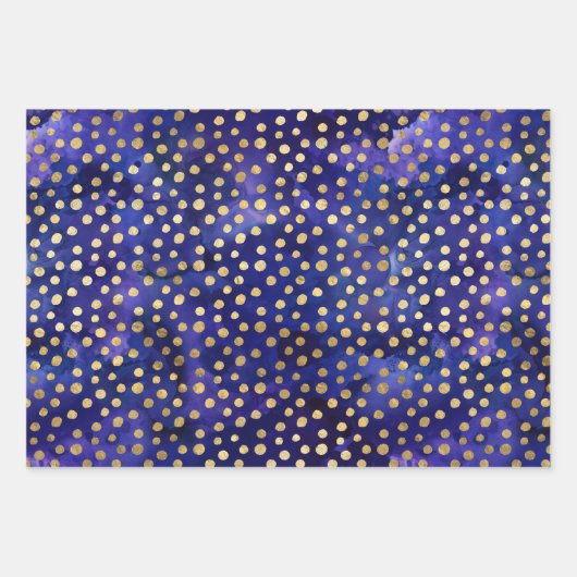 Watercolor Gold Starry & Damask Patterns Geschenkpapier Set (Vorderseite 3)