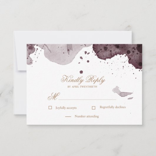 Watercolor Gold | UAWG Response Card RSVP Karte (Vorderseite)