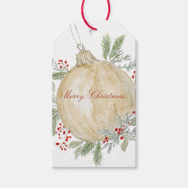 Watercolor Gold Weihnachtsschmuck Geschenkanhänger