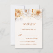 Watercolor Gold White Roses RSVP Karte (Vorderseite)