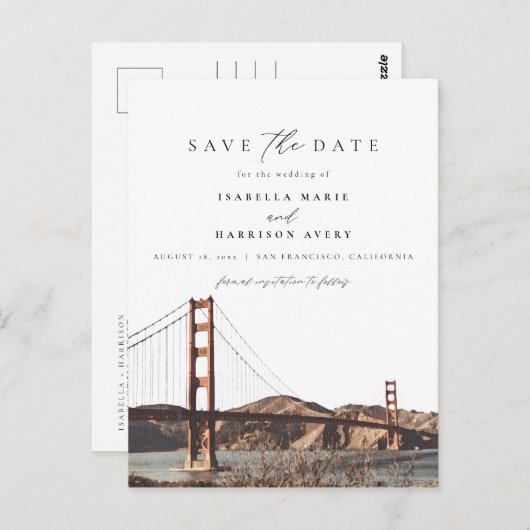 Watercolor Golden Gate San Francisco Postkarte (Vorne/Hinten)