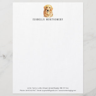 Watercolor Golden Retriever Briefkopf