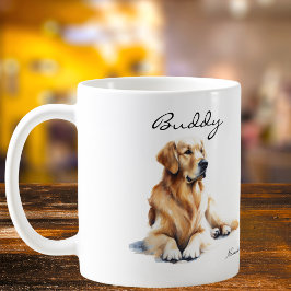 Watercolor  Golden Retriever  Personalize Kaffeetasse