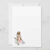 Watercolor Golden Retriever Pet & Floral Pink Rose Einladung (Rückseite)