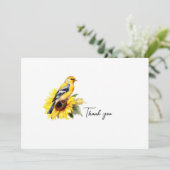 Watercolor Goldfinch Beerdigung Danke (Stehend Vorderseite)