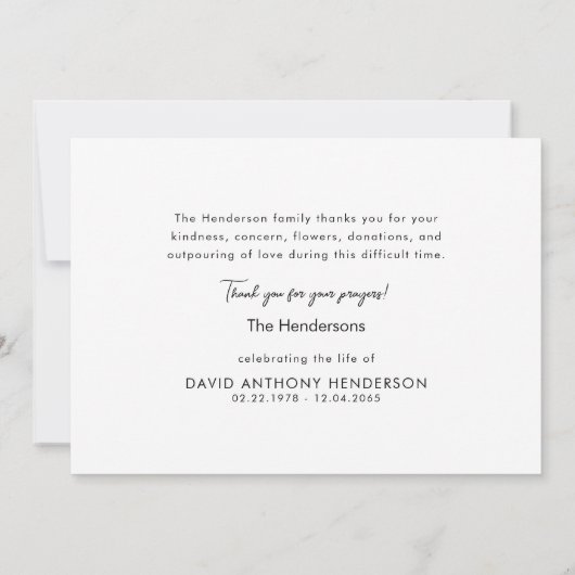 Watercolor Goldfinch Beerdigung Danke (Rückseite)