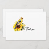 Watercolor Goldfinch Beerdigung Danke (Vorne/Hinten)