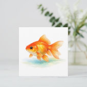 Watercolor Goldfish  Karte (Stehend Vorderseite)