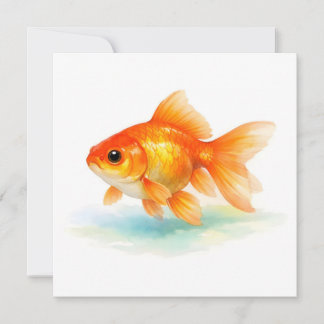 Watercolor Goldfish  Karte