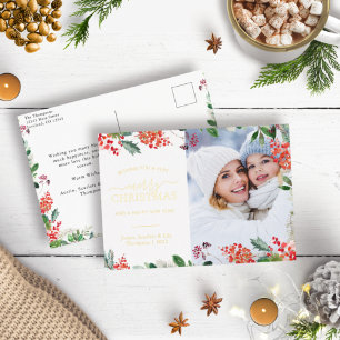 Watercolor-Goldfolie-Feiertags-Postkarte Folien Feiertagspostkarte