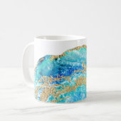 *~* Watercolor-GoldGlitzer Geode Felsen-Achat Kaffeetasse (Vorderseite Links)