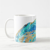 *~* Watercolor-GoldGlitzer Geode Felsen-Achat Kaffeetasse (Links)